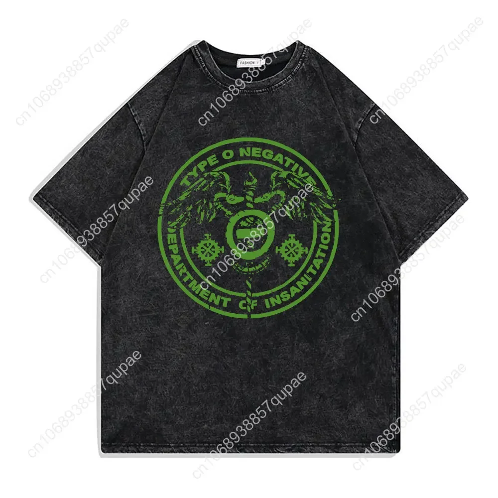 Washed Vintage Type O Negative Who Will Save The Sane Tshirt Men Women Rock Metal Gothic T-shirt Man Oversized Cotton T Shirts
