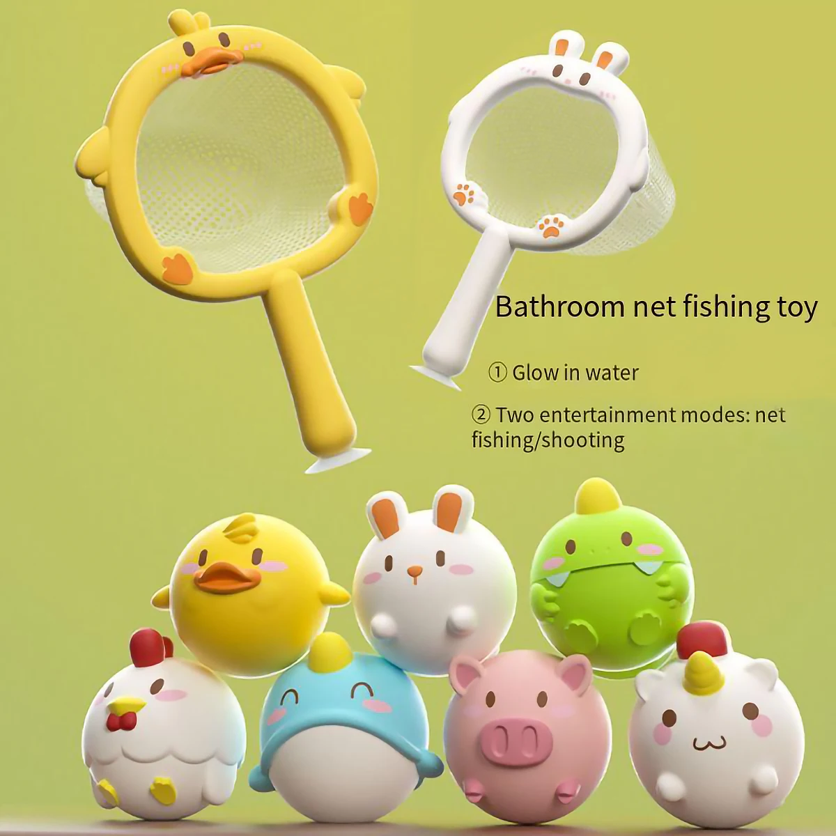 Cute Animals Floating Duck Bath Toy para crianças, Flutuador de borracha macia, Squeaking Sound, Funny Play Gifts, Swimming Water