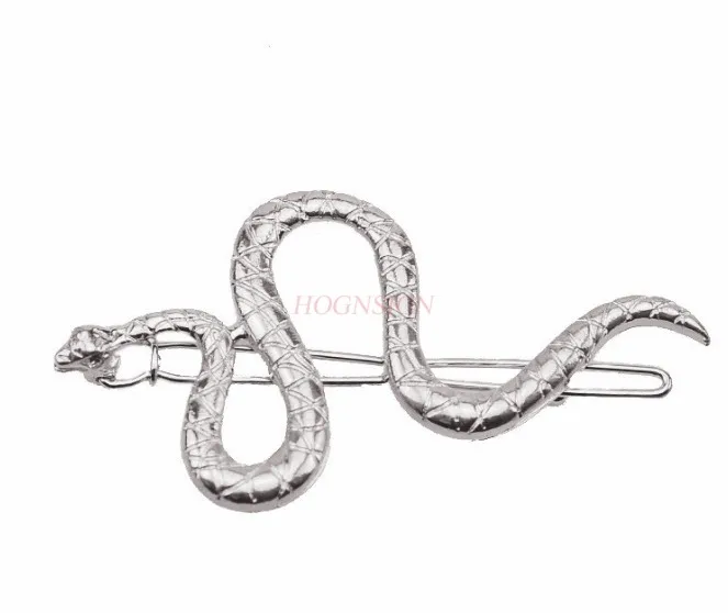 Vintage hair clip creative silver snake shaped hair clip, dark and versatile, personalized cool style edge clip