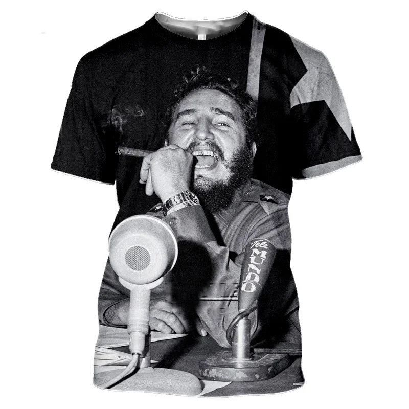 Cuba Che Guevara T-shirt 3D Fidel Castro Printed T Shirt for Men Clothing Short Sleeve Tops Tee Shirts Fashion Unisex Streetwear