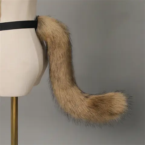 Cola de gato hecha a mano en 14 colores con cinturón ajustable, cola peluda de felpa, accesorio de Cosplay de convención de Anime, accesorios para disfraz de Halloween