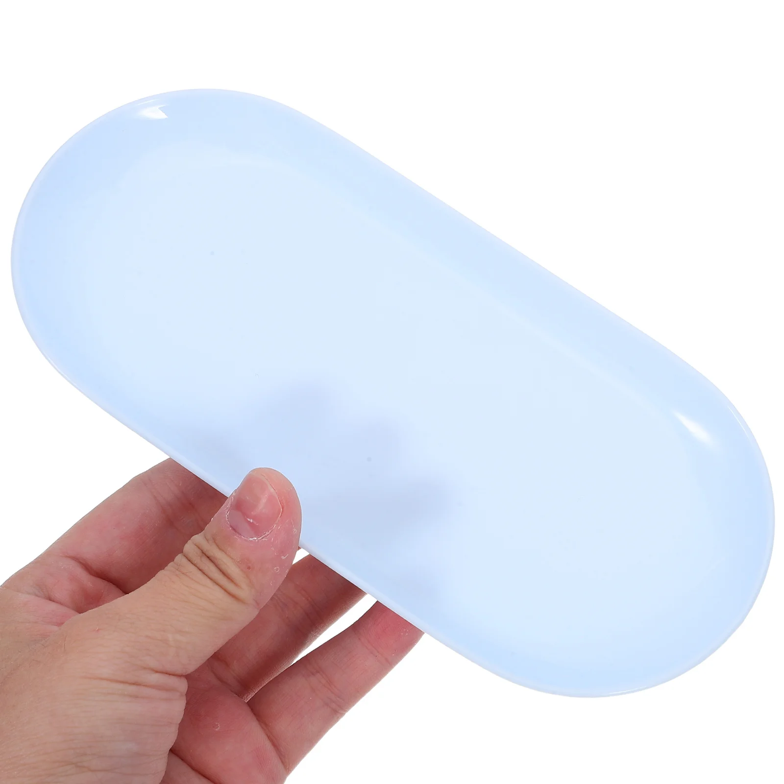 

8pcs Jewelry Tray Oval: 7 Inch Plastic Decorative Tray For Rings Bracelets Earrings Small Vanity Organizer Storage Box Trinket