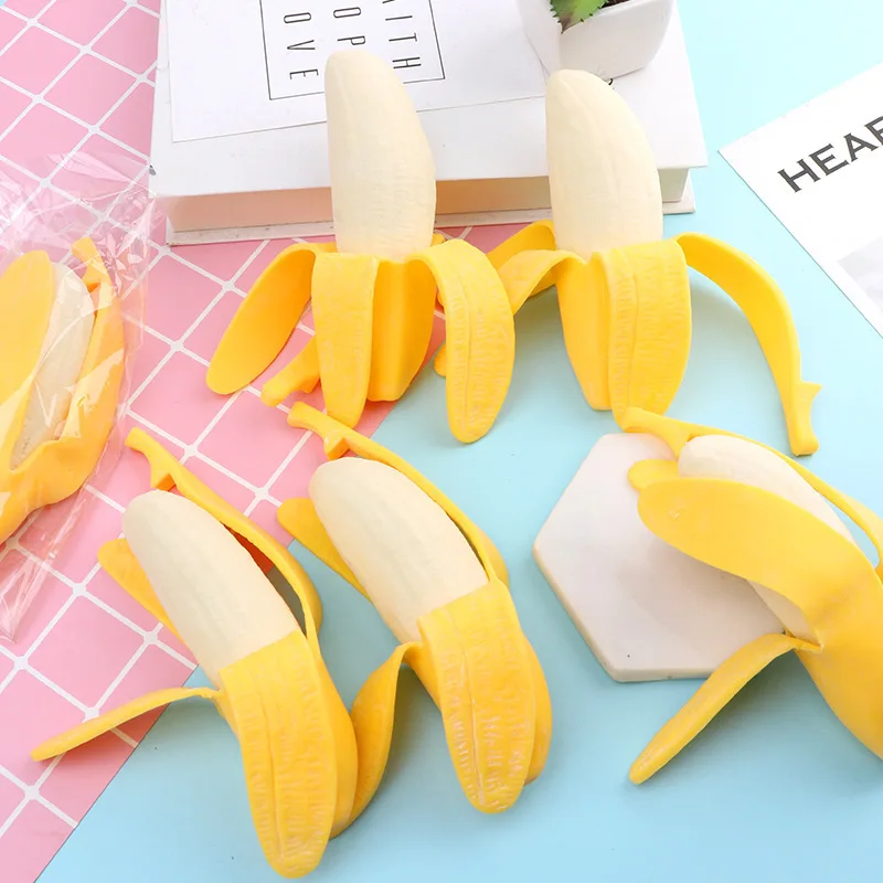 Squishy Peeled Simulation Banana Slow Rebound Squeeze Toy Stress Relief Anxiety Relief Prank Toy For Adult Office Relaxation