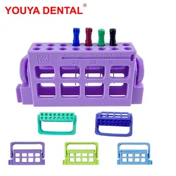 1pcs Dental Endo Files Holder 16 Holes with Record Rulers 5 Colors Endo Stand Tray for Endodontic K H R Files Organizer Endo Box