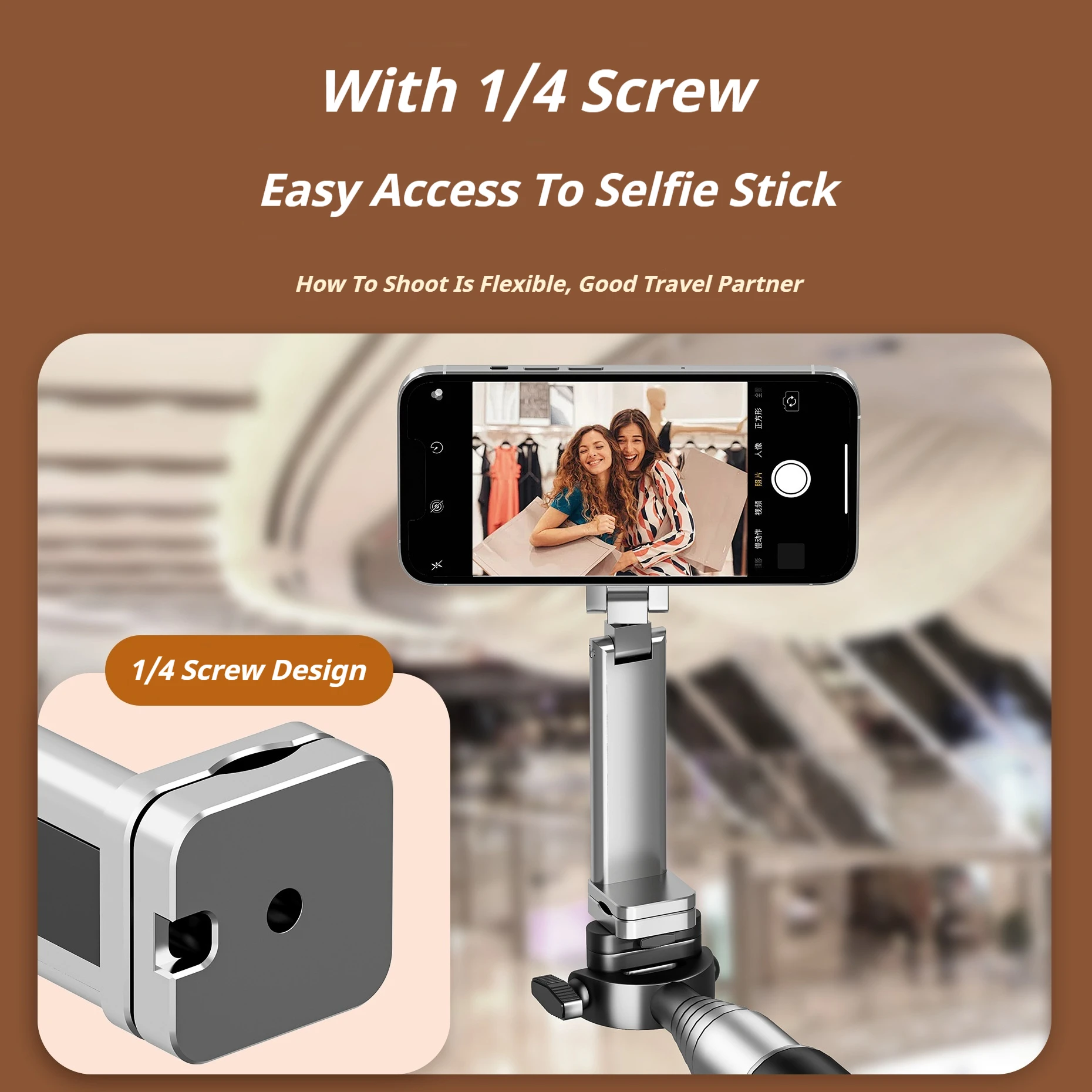 Untuk Magsafe dudukan ponsel Universal magnetis, dudukan telepon fleksibel dengan desain sekrup 1/4, dudukan telepon pesawat rotasi fleksibel