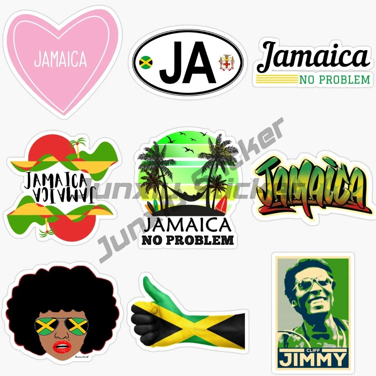 10-28cm Jamaican National Flag Map Travel Stickers for Laptop Luggage Suitcase Motor Car Bike Decals Kids Toy