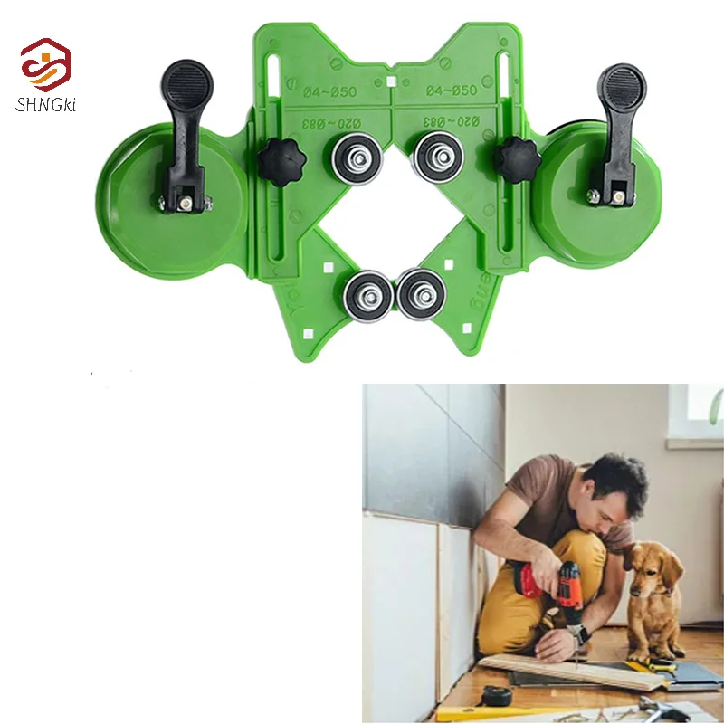 Opening Locator Adjustable 4-83mm Drill Bit Hole Saw Guide Jig Fixture Construction Tools For Ceramic Tile For Woodworking