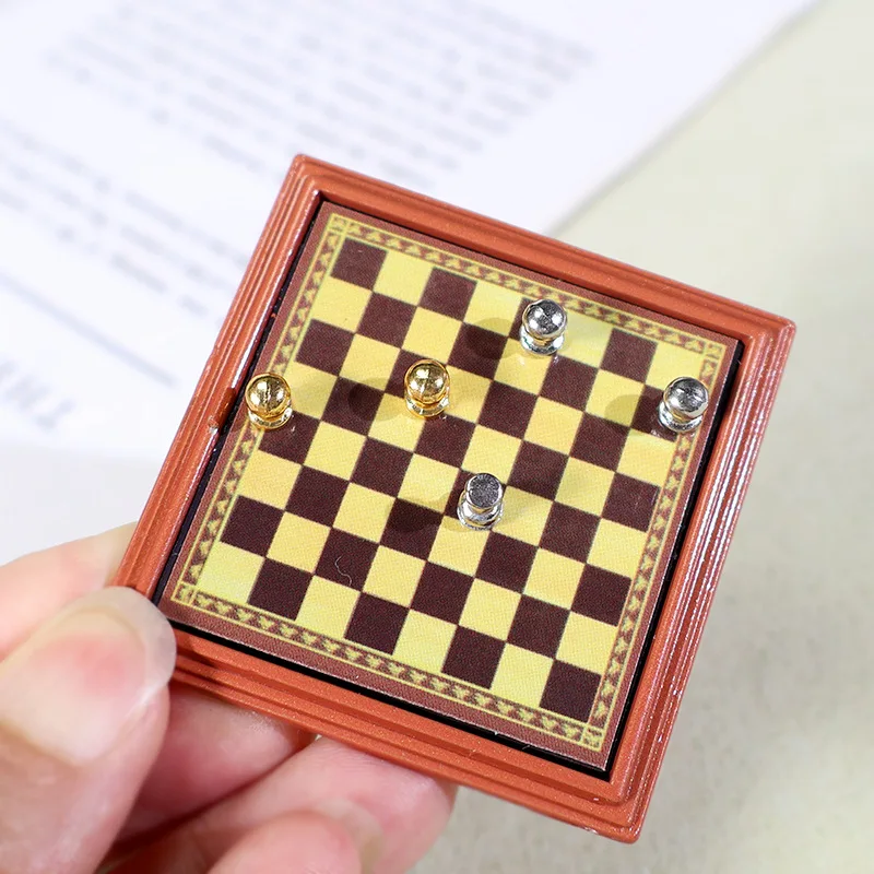 

Best DllhouseMini Dollhouse Miniature Magnetic Chessboard Set Accessories Miniature Scene Mini Model