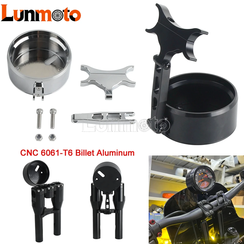 Motorcycle Gauge Mount Housing Speedometer Bracket Speedo Relocation Kit For Harley Fat Bob FXFB FXFBS Low Rider S FXLRS 18-24