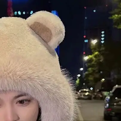 

Женская шапка для холодной погоды, женская плюшевая шапка, мягкая нечеткая женская плюшевая шапка с милыми медвежьими ушками, ветрозащитная, теплая на осень