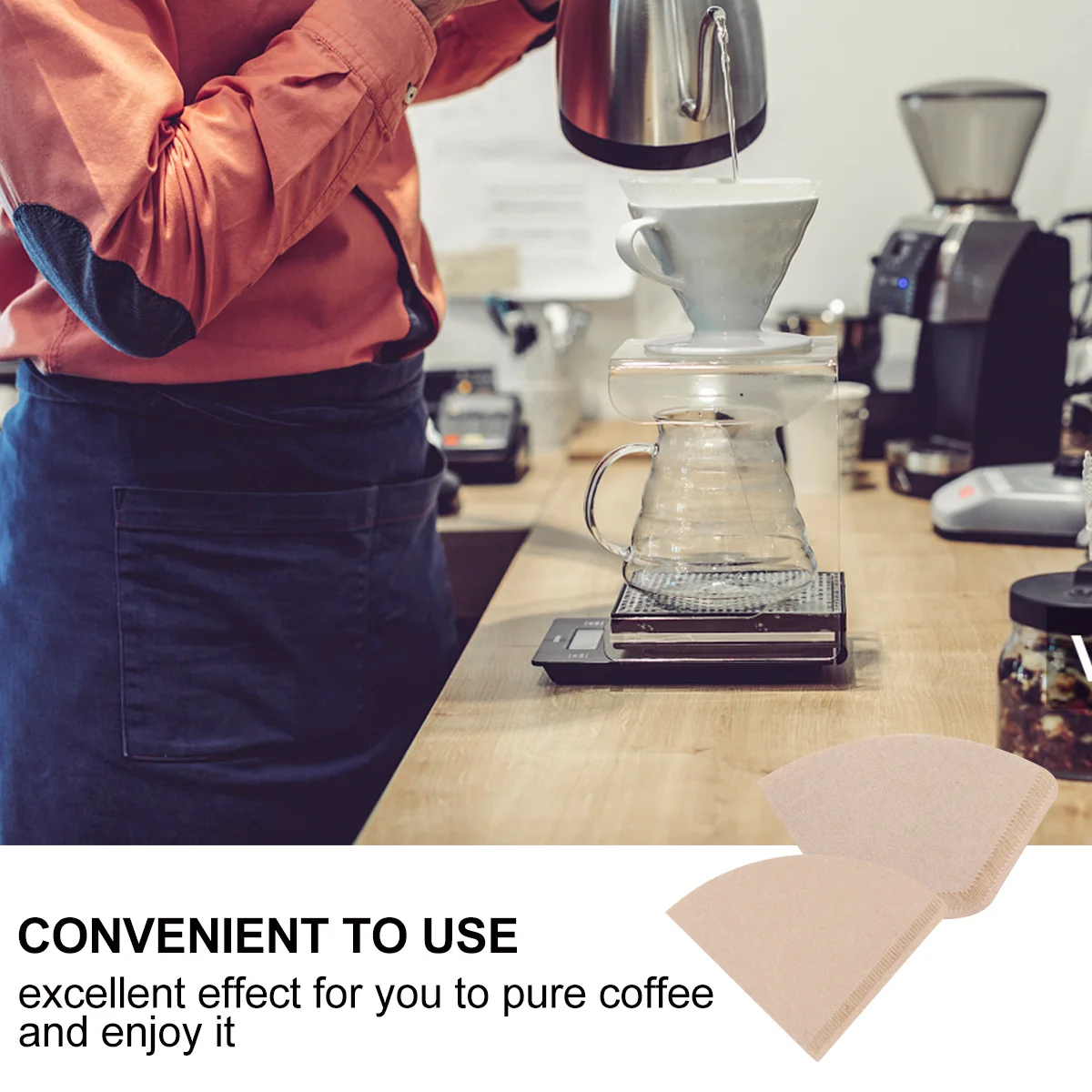 

200Pcs Hand Drip Coffee Filters Natural Cone Paper Filter Disposable Drippers Unbleached Biodegradable Brewing Coffee Filter