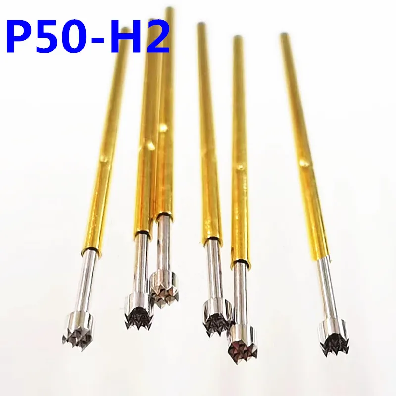 

100PCS/pack P50-H2 Nine-jaw Plum Blossom Head Test Probe Needle Diameter 0.68mm Length 16.55mm PCB Pogo Pin