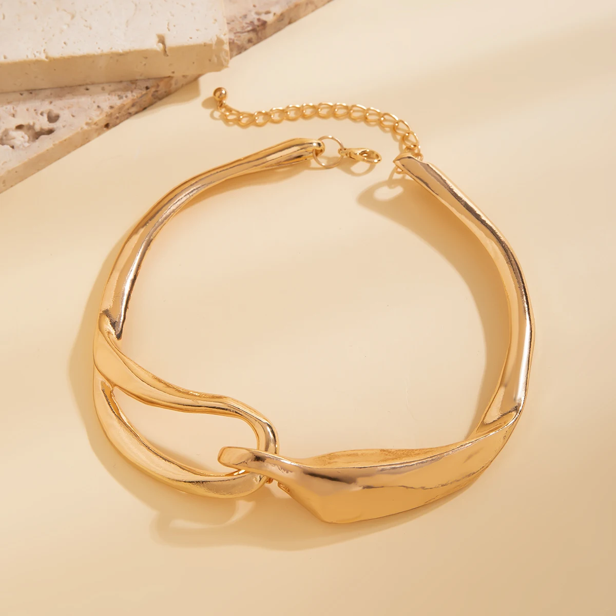 Exaggerated Heavy Metal Thick Chain Torques Necklace for Women Punk Trend Irregular Link Collar Choker Y2K Jewelry Accessories image 6