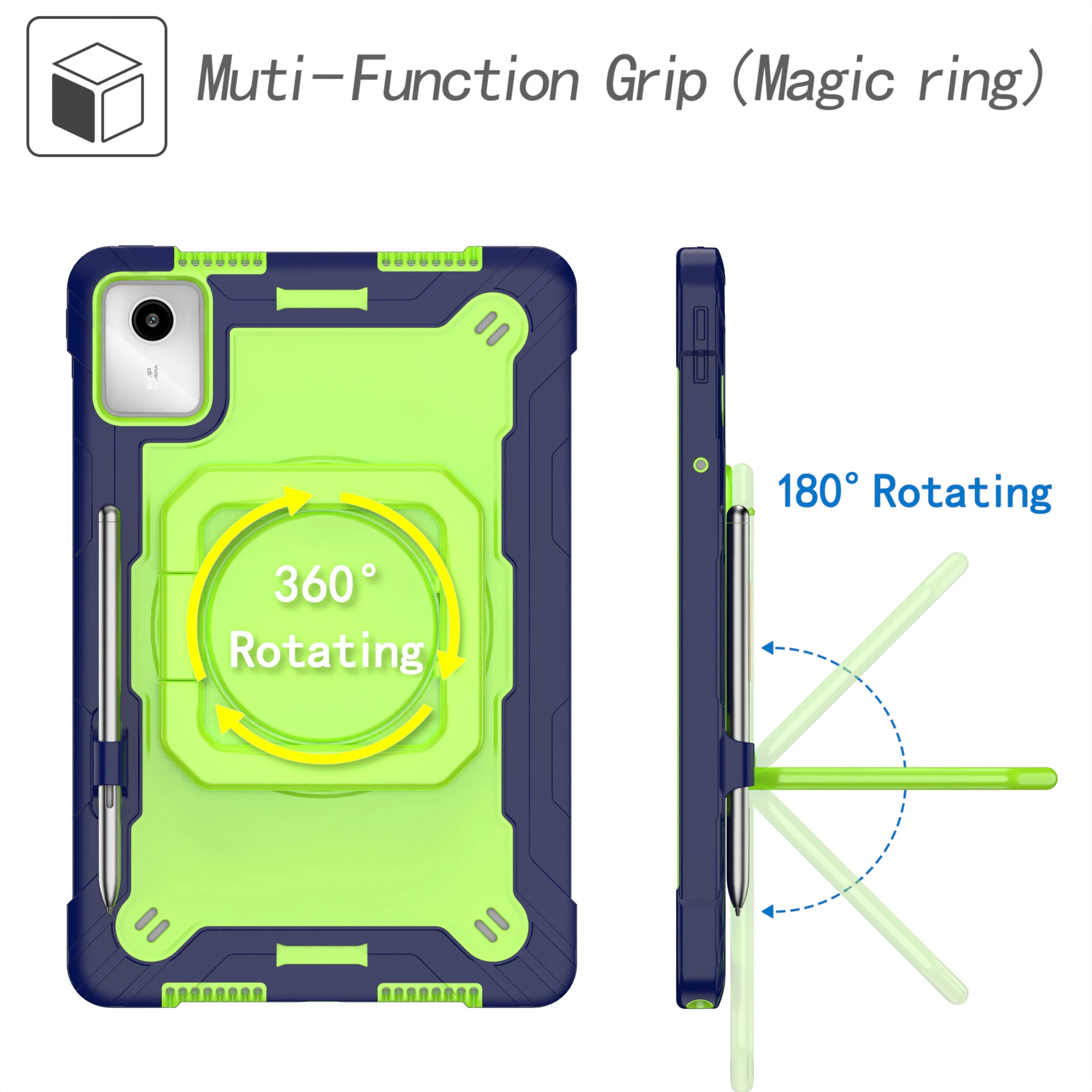 

Rotating Stand Case For Lenovo Idea Tab K11 Gen2 Xiaoxin Pad 11 2025 2024 M11 TB336FU 336ZU 335FC 331FC 330XU Handle Grip Cover