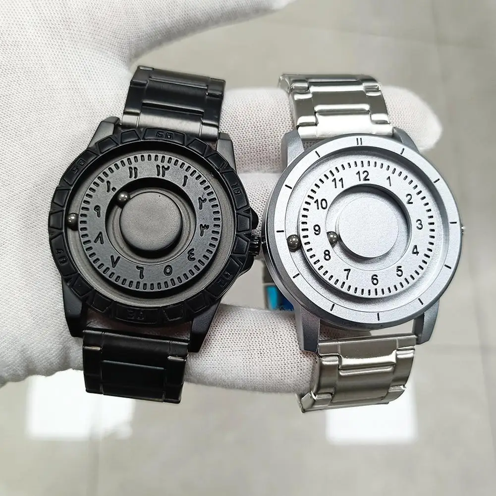 Einzigartiges Spiegelloses Zifferblatt-Konzept Quarzuhr, Unisex Mode-Armbanduhr, Silikonarmband, Römische Arabische Ziffern, Geschäftsuhr