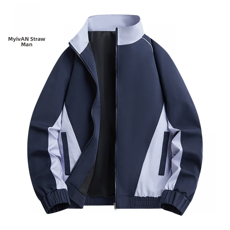 

Casual Spor Men's Jaet American Patchwork Collarl Coat Windproof Spring Autumn New Trend Brand Polyester Fiber Jaet
