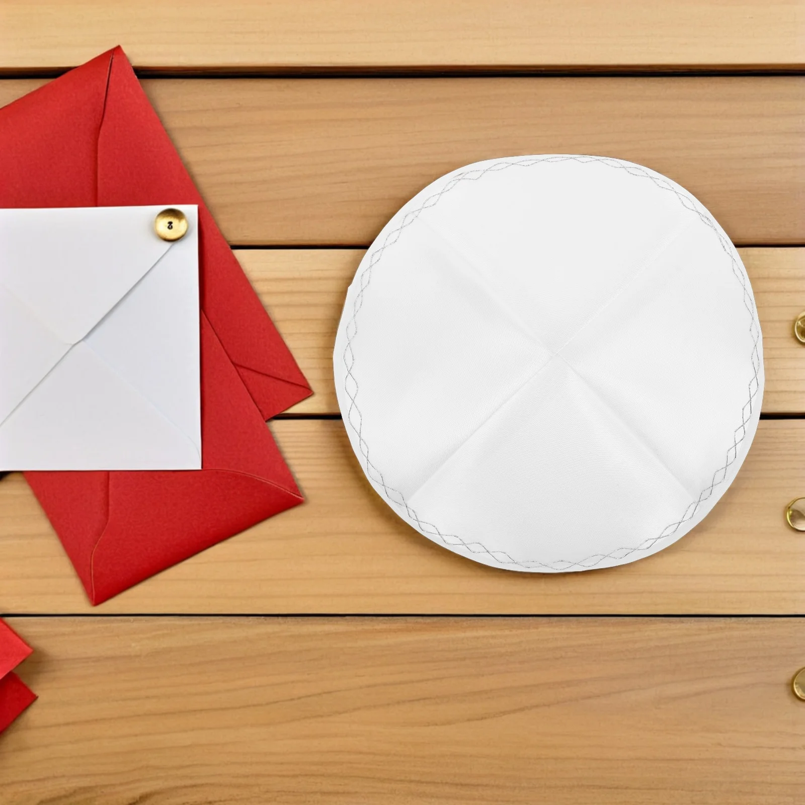 يهوديكا الأبيض كيباه الصلاة شقة يامولكي قبعة الجمجمة الدينية ميتزفه الزفاف شابات قبعة المراهقين الرجال قبعة يهودية #4