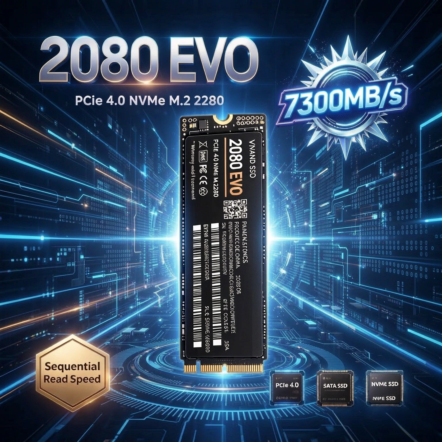 100% Original 2080 EVO M.2 2280 PCIe 4.0 NVMe SSD Large Capacity Solid State Drive Fast Loading for Gaming PC Notebook 2TB 4TB