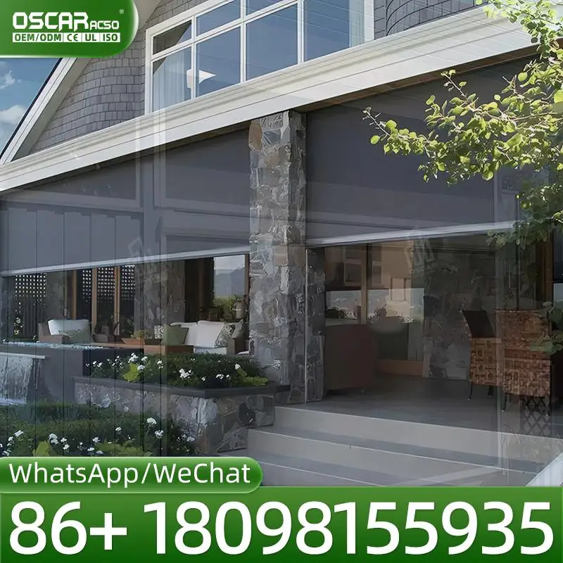 High Quality Outdoor Motorized Retractable Louvered Roof Sun Shade Awning for Garden Balcony Patio Rolling Blind