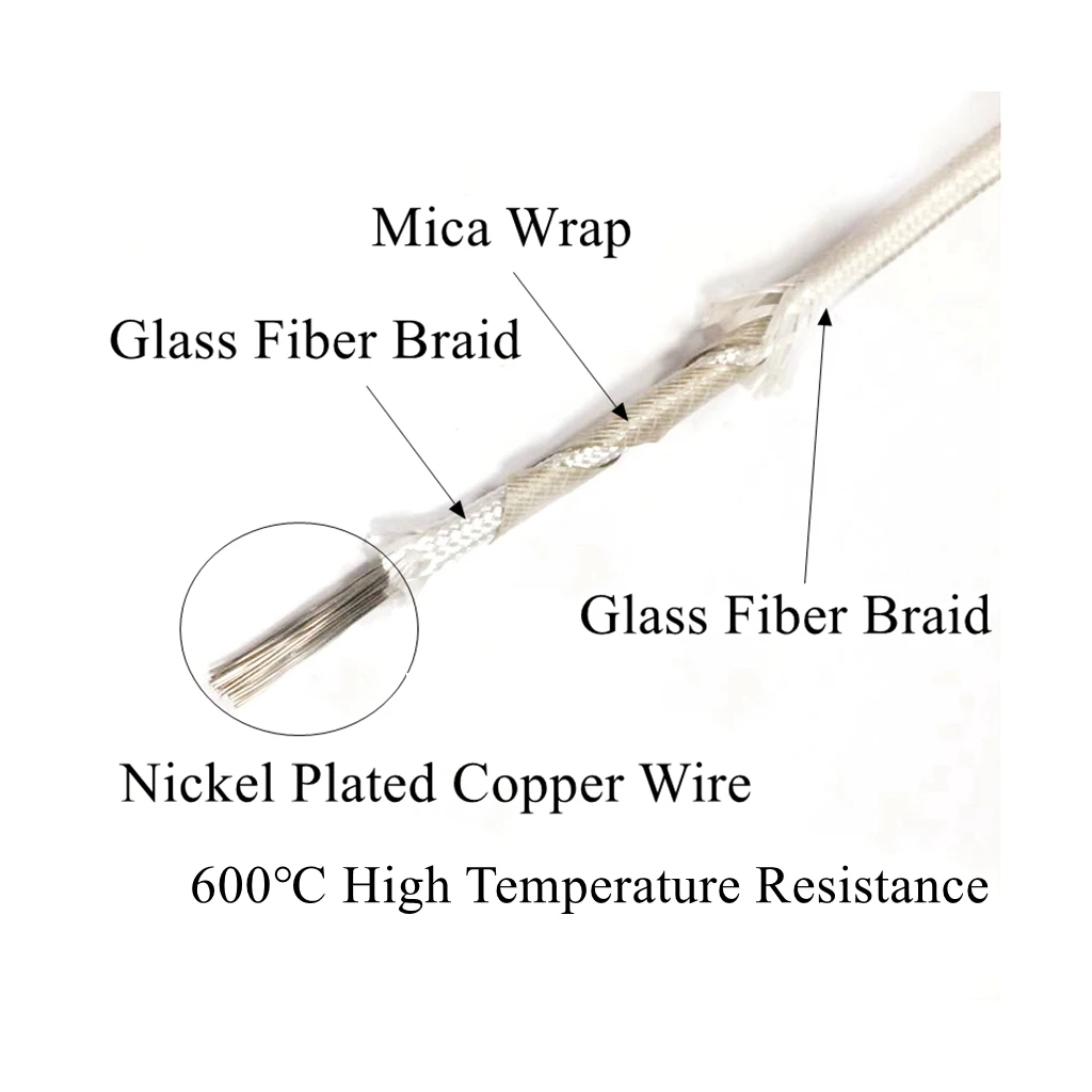 5m/lot GN500 Mica High Temperature Wire Multi 2 3 4 Core Cable Heat Resistant Copper Fire Retardant Glass Fiber Wrap Braid Line