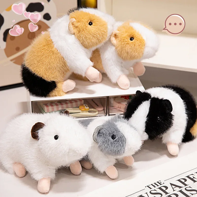 Real Life Tricolor Guinea Pig Plush Toy Guinea Pig Soft Stuffed Doll Stuffed Animal Toys Kids Birthday Xmas Gift