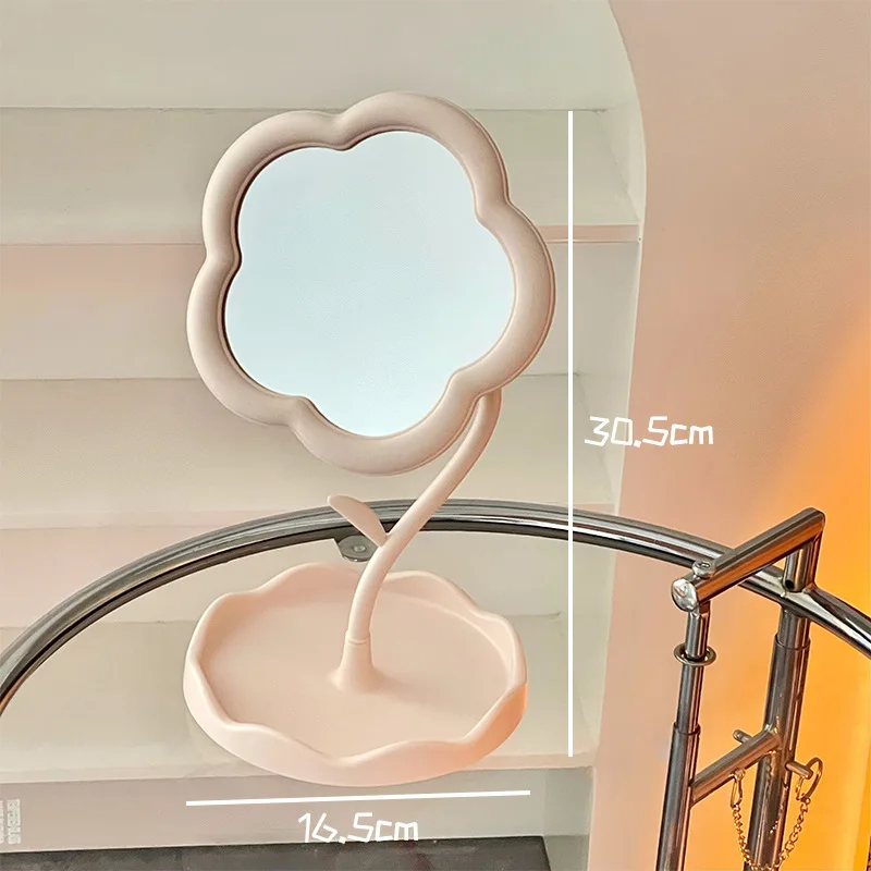 화장대, 사무실 책상 및 학생 메이크업을 위한 보석 홀더가 있는 해바라기 화장대 거울 데스크탑