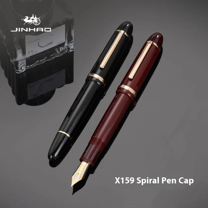 Jinhao X159 Fountain Pen,40mm Iridium Nib Giant Resin Screw Cap&Straight Clip 0.38~0.7mm For Smooth Writing,Practice calligraphy