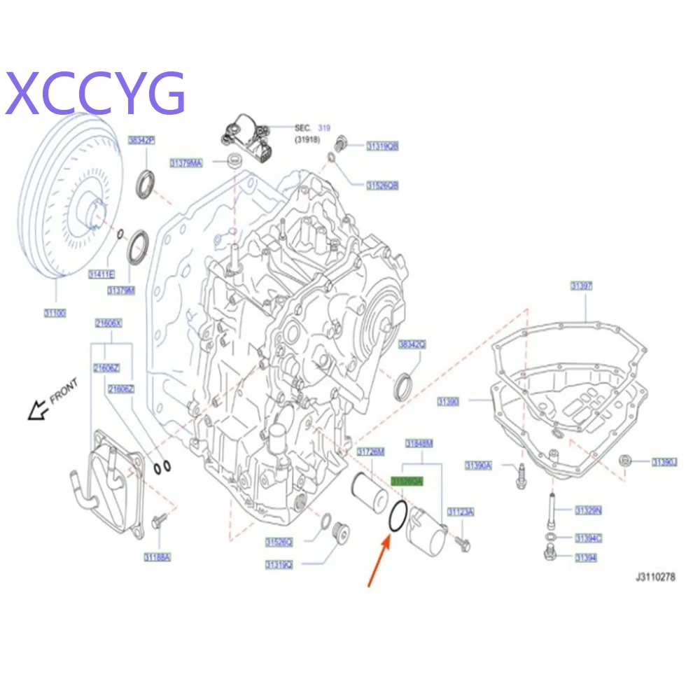 XCCYG 315263JX3A JF015E CVT Transmission Gearbox Oil Cooler O-Ring Seal For Nissan Tiida TEANA 31526-3JX3A