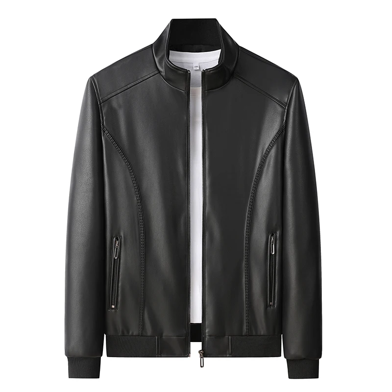 

Men's Autumn Leather Jacket Bike Motorcycle Leather Jacket Fashion Trend Rider Zip Jacket Casual Street Windbreaker 8XL