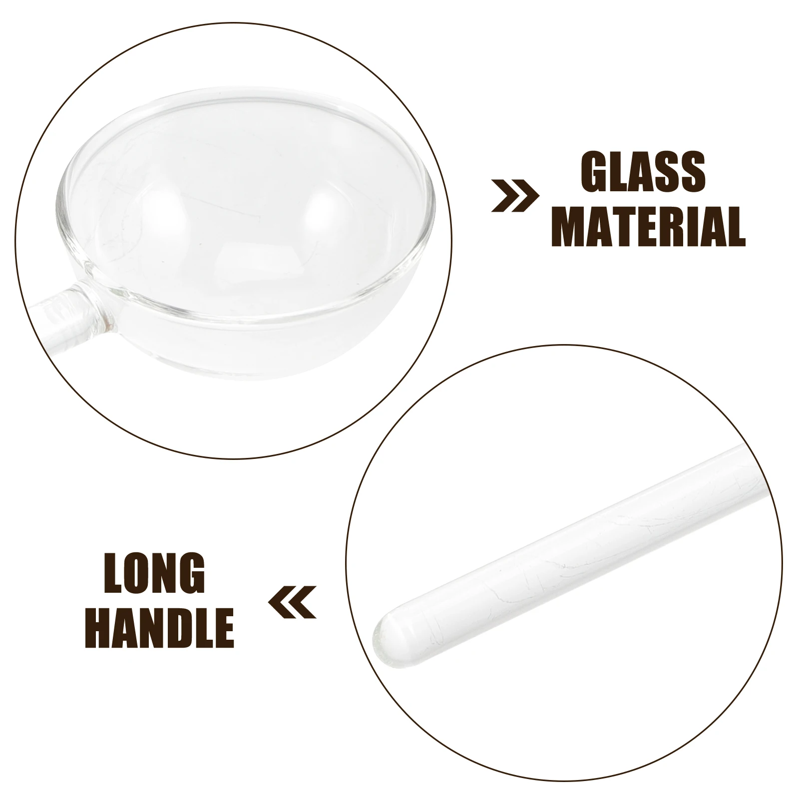 

6Pcs Heat Resistant Glass Spoons Long Handle Clear Mixing Spoons for Home Restaurant Coffee Tea Dessert Glass Spoon