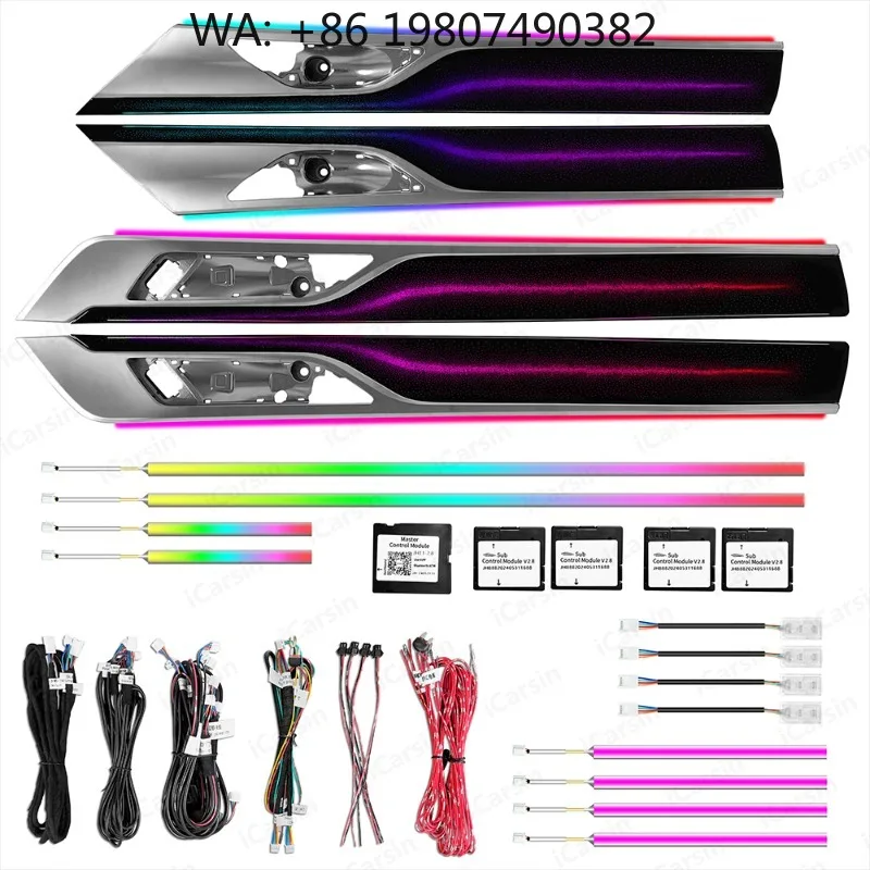 Multi Door Dynamic Color LED Atmosphere Strip, 64 Color Interior Ambient Lamp Fit F31 F34 F36 Sedan Dashboard Air Vent Mod Acces