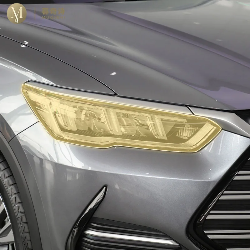 

Автомобильный светильник, чехол против царапин, внешний прозрачный/копченый черный ТПУ для BYD DON DM 2018-2020, защитная пленка PPF