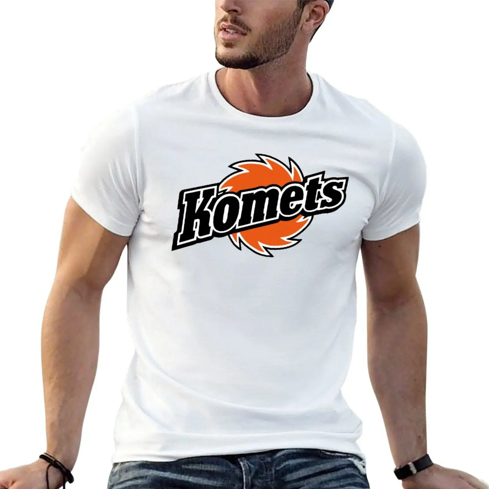 Футболка Fort Wayne Komets, мужская футболка с рисунком, мужские футболки, облегающая футболка