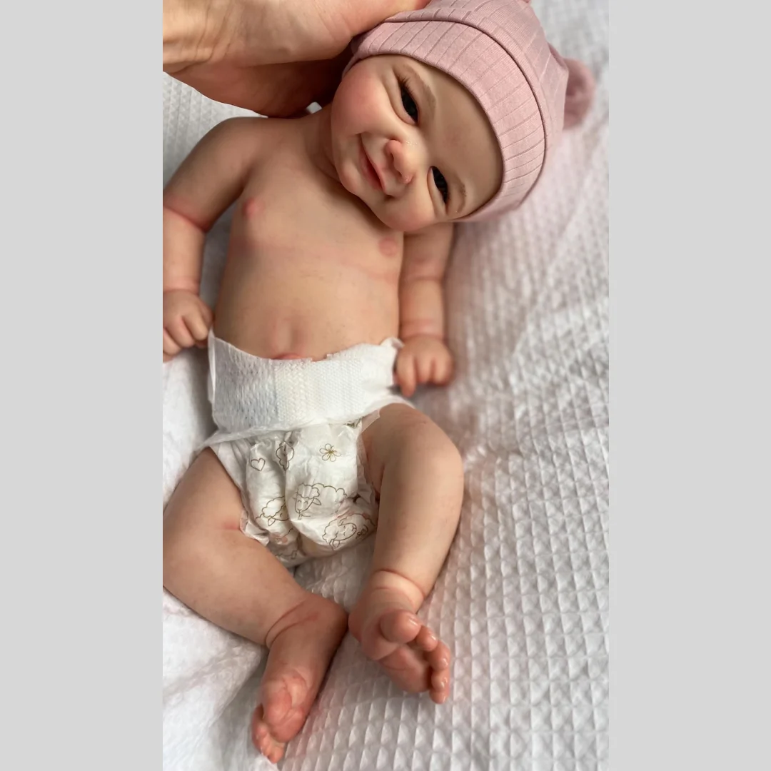 43-45 ซม.สามารถเปิดปาก Vivienne ล้างทําความสะอาดได้ซิลิโคน Bebe Reborn ตุ๊กตาสาวทาสีผิวเหมือนจริงทารกแรกเกิดตุ๊กตาสาว