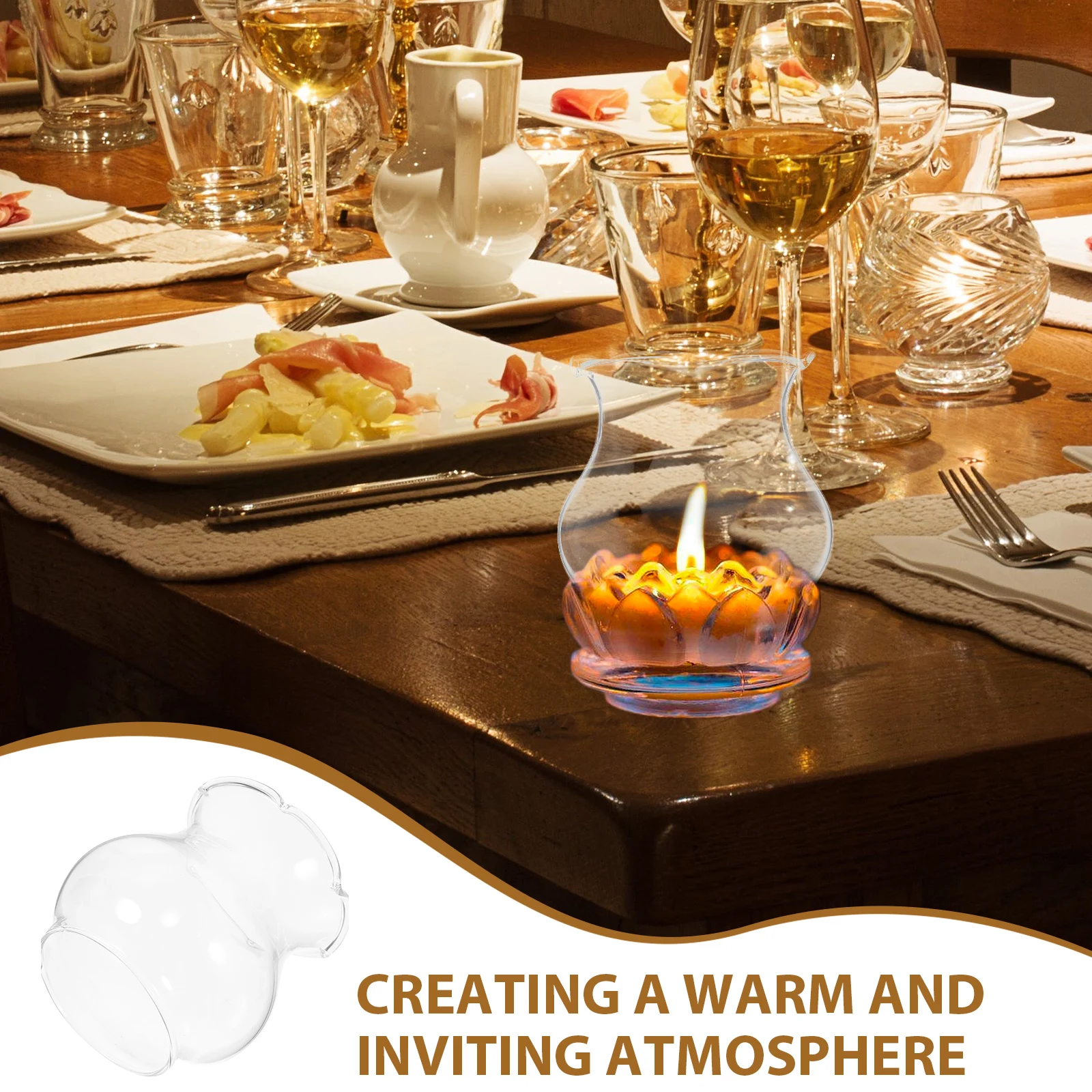 Lámpara de aceite de vidrio para chimenea, diseño grueso a prueba de viento, pantalla de lámpara Retro transparente para lámparas de aceite pequeñas, pantalla de cristal Retro