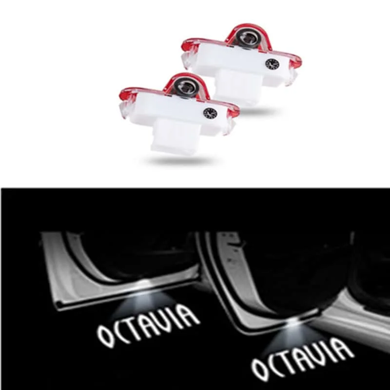 

2Pcs Car Door Ghost Shadow Lamp Decoration Accessories For Skoda Octavia A5 1Z MK2 2001-2013 2011 2012 Projector Welcome Lights
