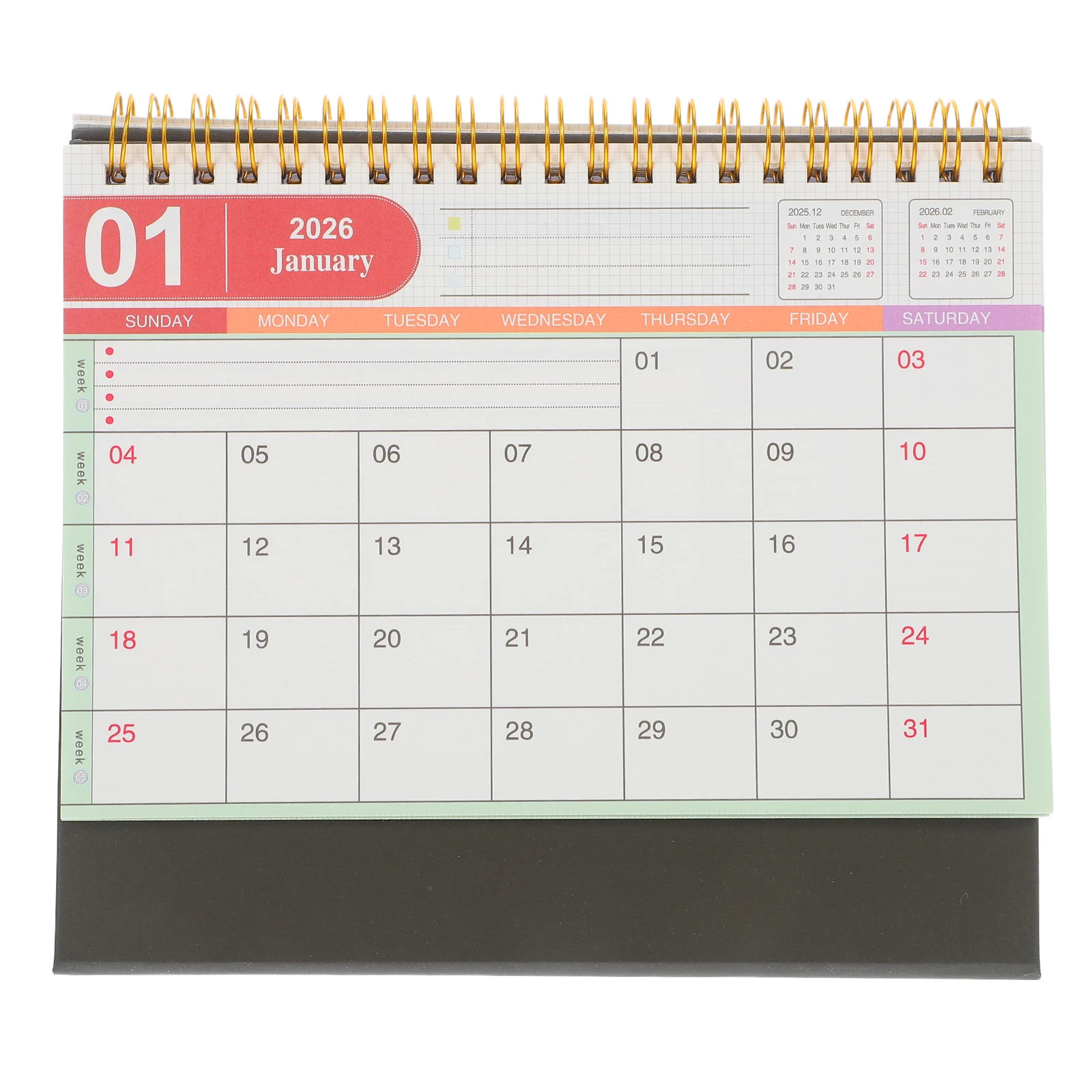 2025-2026 Desk Calendar Compact Standing Flip Thick Paper Office Home School Use Monthly Planner Busy Schedules Wall Hanging