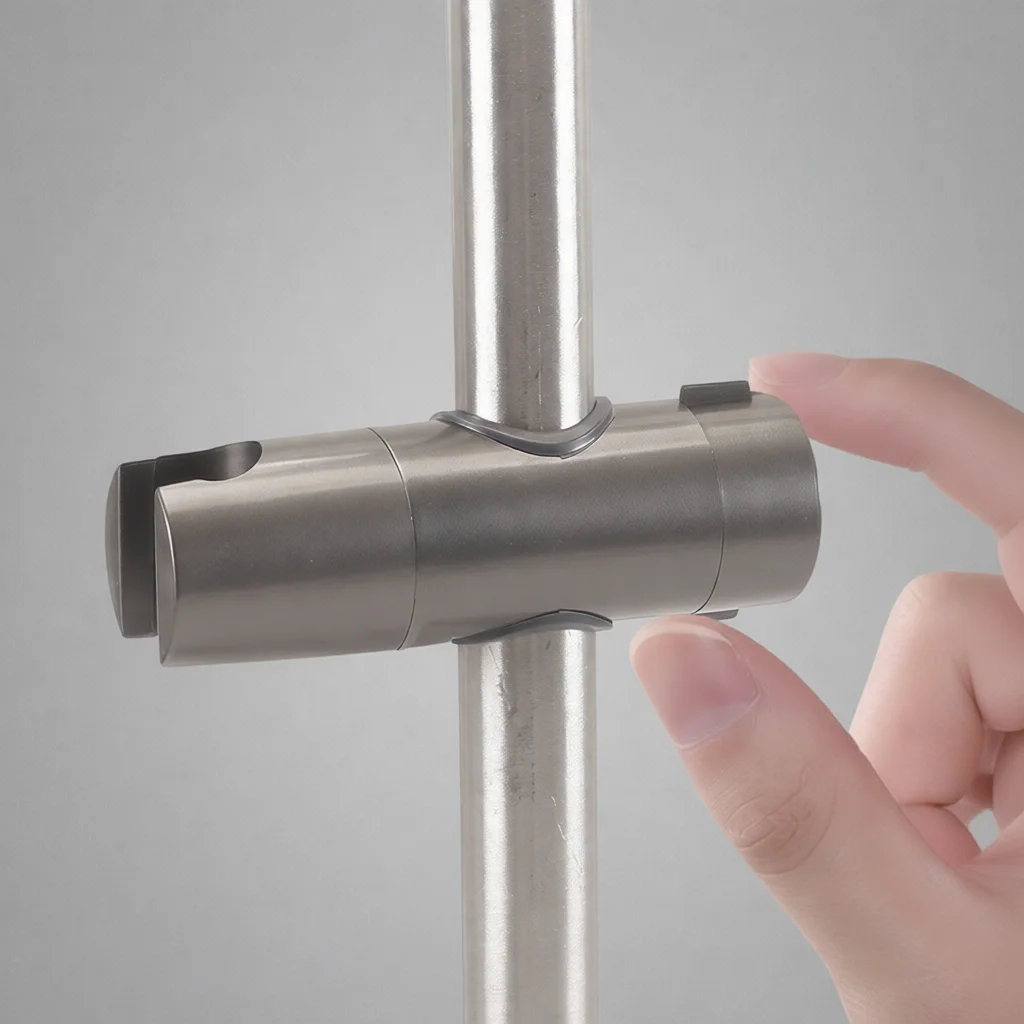 Rotating Handheld Shower Head Bracket Adjustable Slide Bar Mount No Drill Bathroom Fixture For Easy Installation
