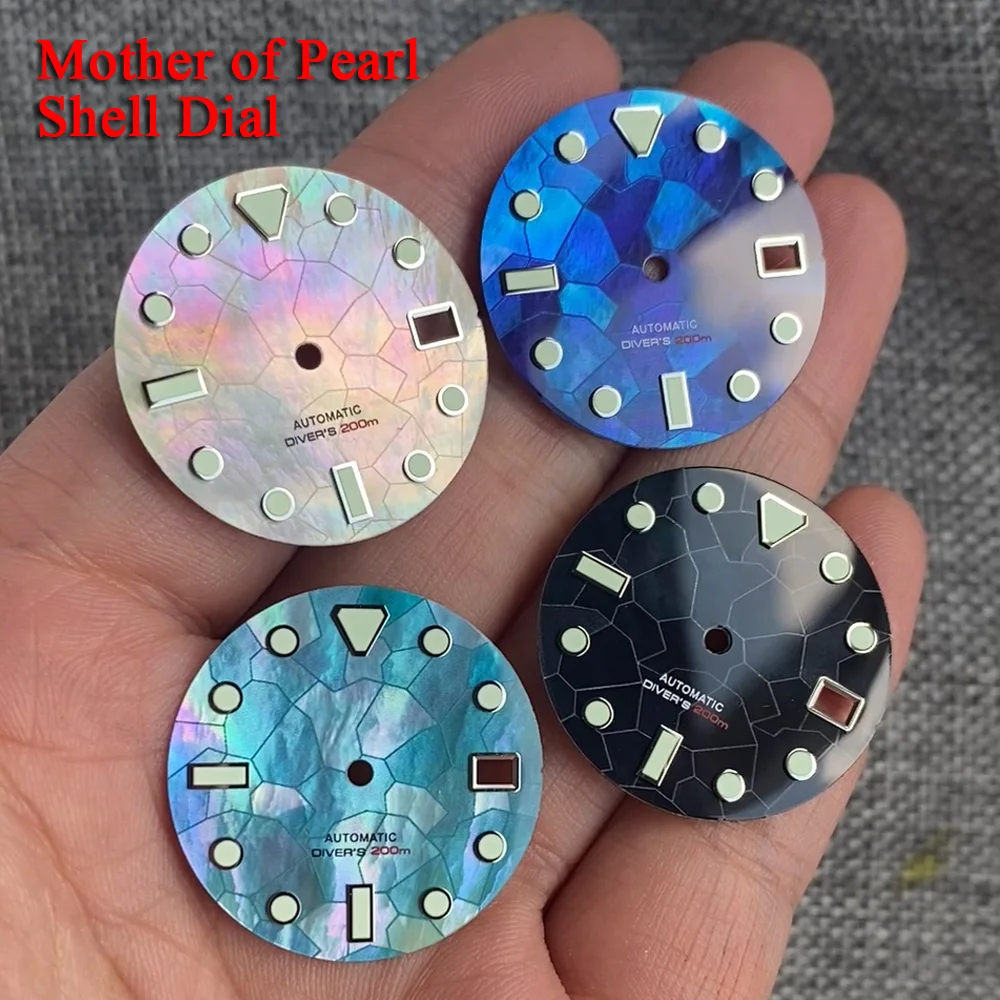 Luxury High Quality Gloss Mod Watch Dial Splice Shell Surface 29mm Fit For NH35 NH35A NH36 Dial Accessories Luminous Index