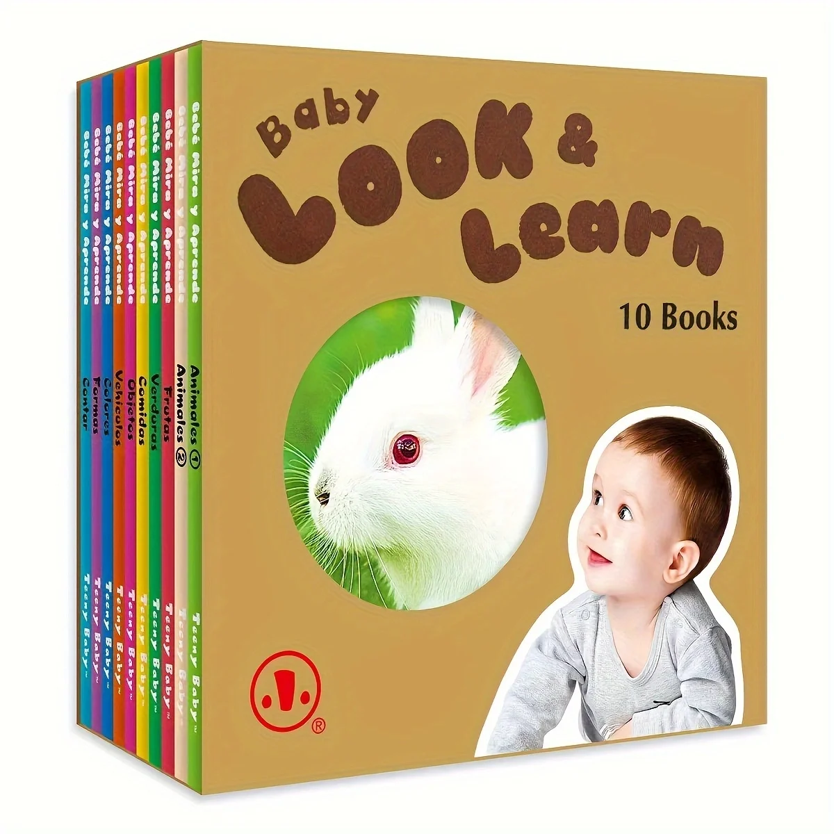 1 box of 10 English Children's Object Recognition and Word Learning Card Books - Gift box set