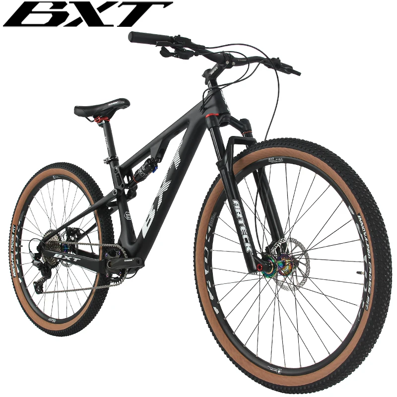 BXT Carbon Suspension Bike 29er Plus Crabon Mountain Bicycles XC Full Suspension Bike 11-speed