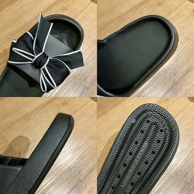 New Style Bow Sandals and Slippers Women's Summer Outdoor Wear Cute Indoor Couple Eva Shoes