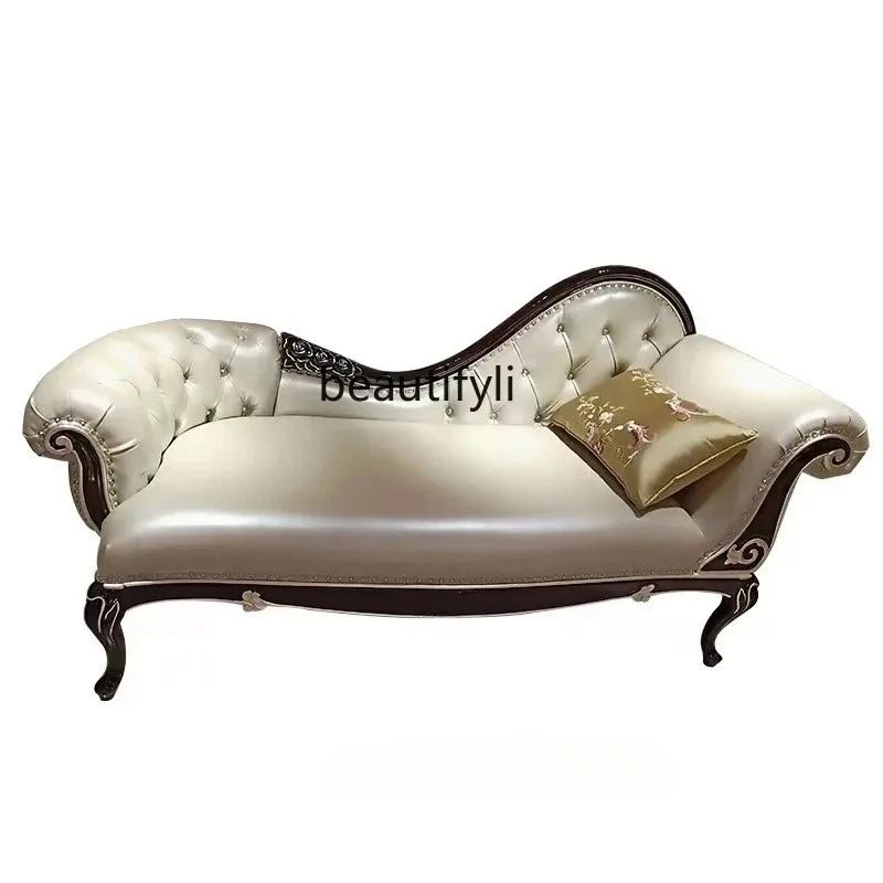 

American home chaise longue European bedroom single recliner luxury sofa bed classical leisure