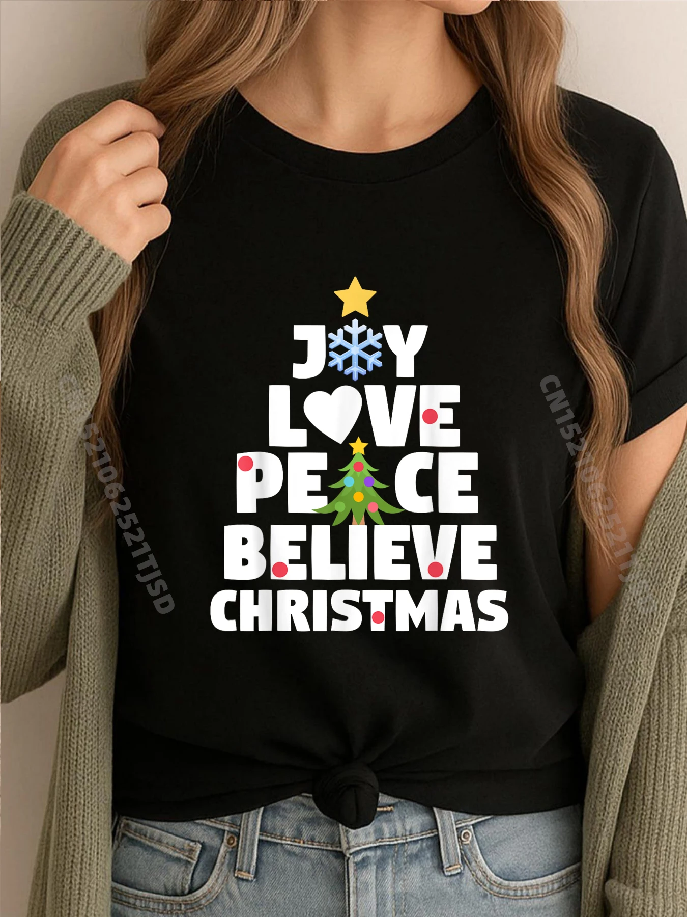 

Рождественские пижамы Joy Love Peace, уличные рубашки