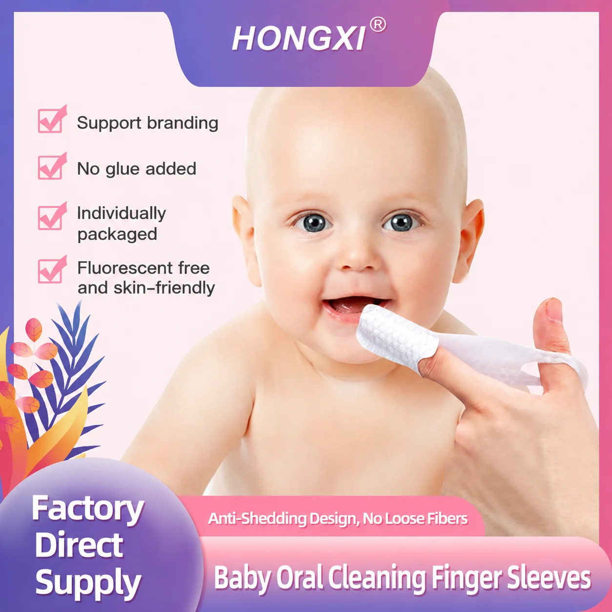 Baby Tongue Cleaner Finger Toothbrush for Oral Care, Infant Gum Cleaner Wipes for Newborns