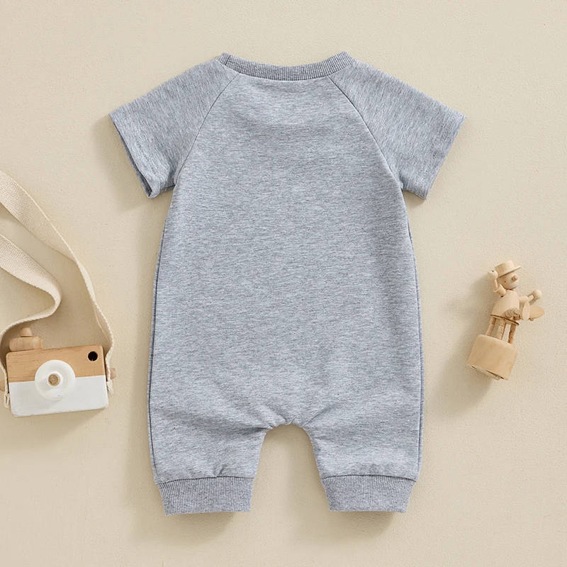 Infant Unisex Bodysuits with Short Sleeves and Round Neckline featuring Eagle and Letter Print Designs Cute Newborn Outfits