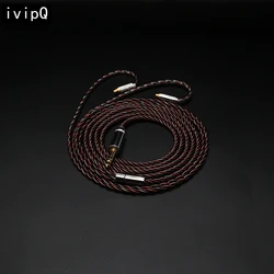 IvipQ 524 하이파이 이어폰 교체 케이블, QDC, TFZ, 0.78, 2 핀, MMCX, IE900, N5005, CIEM MK4 문드롭 TANCHJIM용, 4 코어