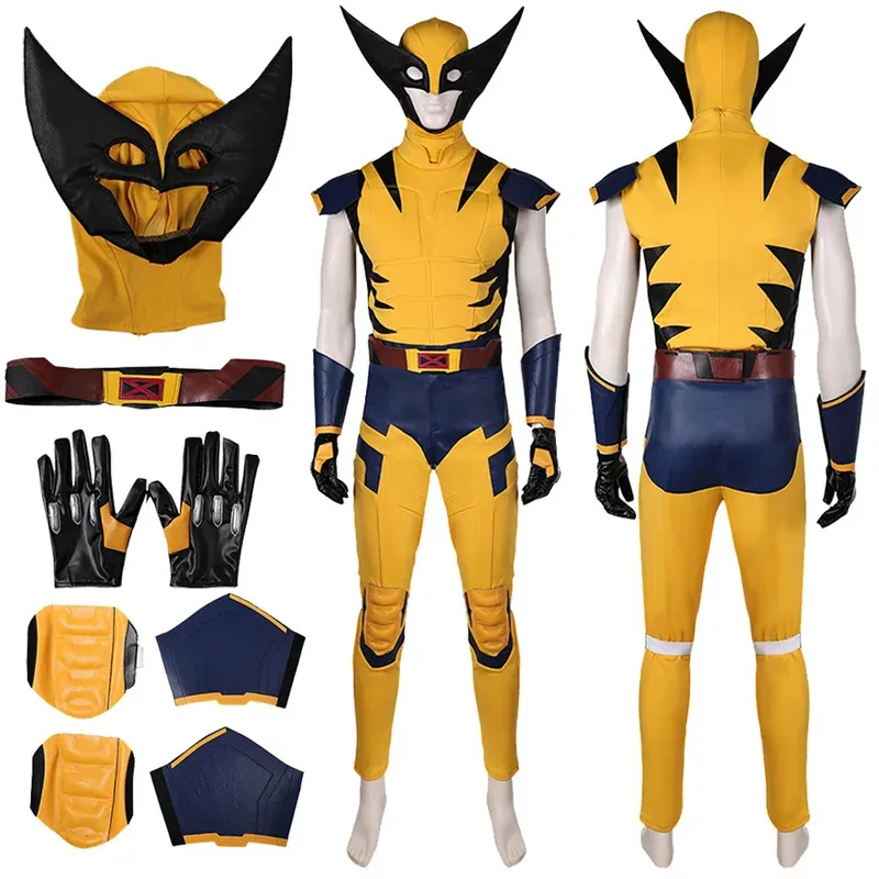 Wolf Logan-Cosplay de fantasía, mono de dibujos animados X 97, disfraz de superveillano, disfraz de fantasía para hombre, trajes de fantasía para Halloween yj4