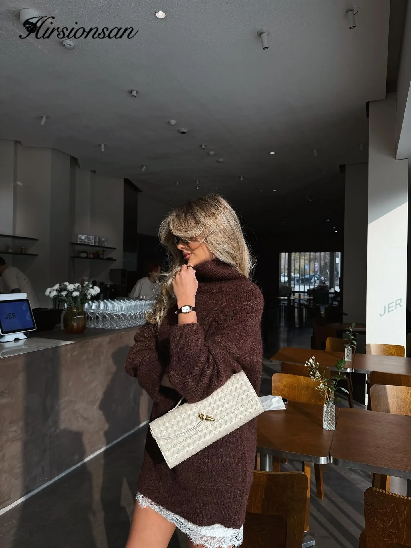 Oversized Women's Soft Knitted Turtle Neck Sweater 2025