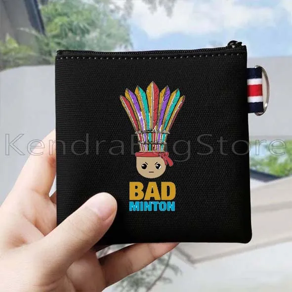 

Забавные цитаты в бадминтон, красочные радужные подарки, холст, кошелек для монет, сумка для губной помады, квадратные сумки для хранения ключей, сумка для карт, маленький кошелек